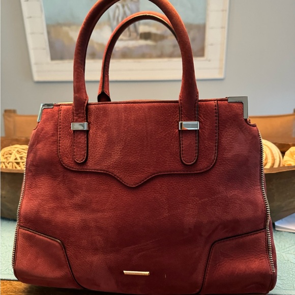 Rebecca Minkoff wine brushed leather handbag. 10x13 - Picture 3 of 3